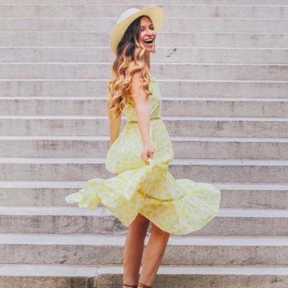 Mer + Lune Lemon Midi flowy ruffled Dress - Picture 5 of 14